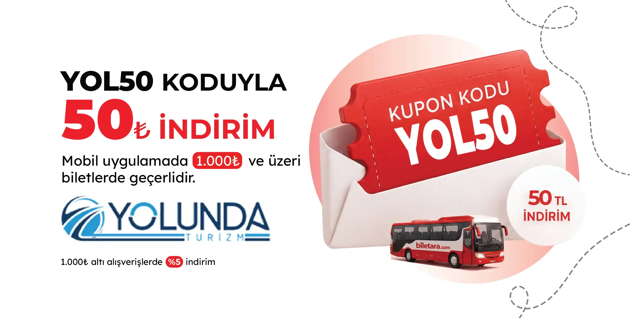 Biletara mobil uygulamasına özel Yolunda Turizm kampanyası başladı.